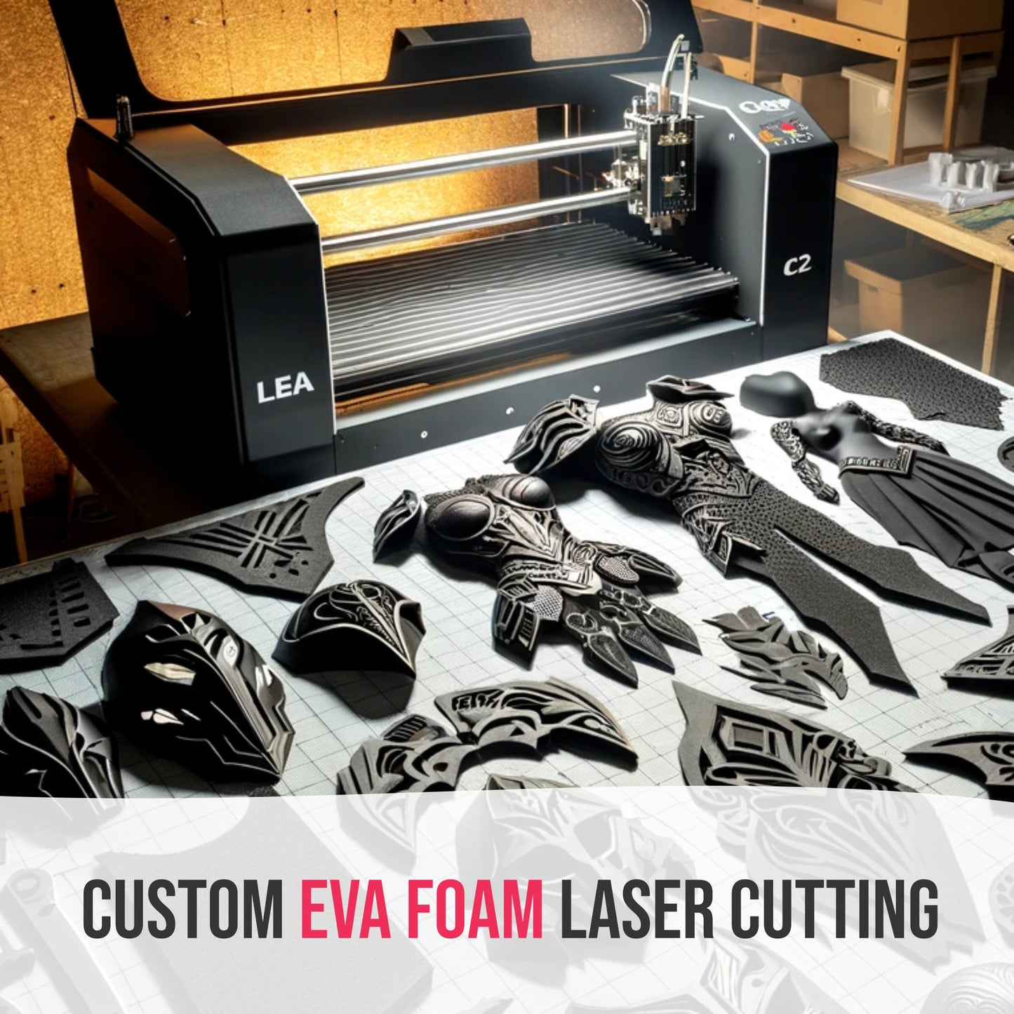 Custom EVA Foam Laser Cutting (Cosplay, Inserts etc)