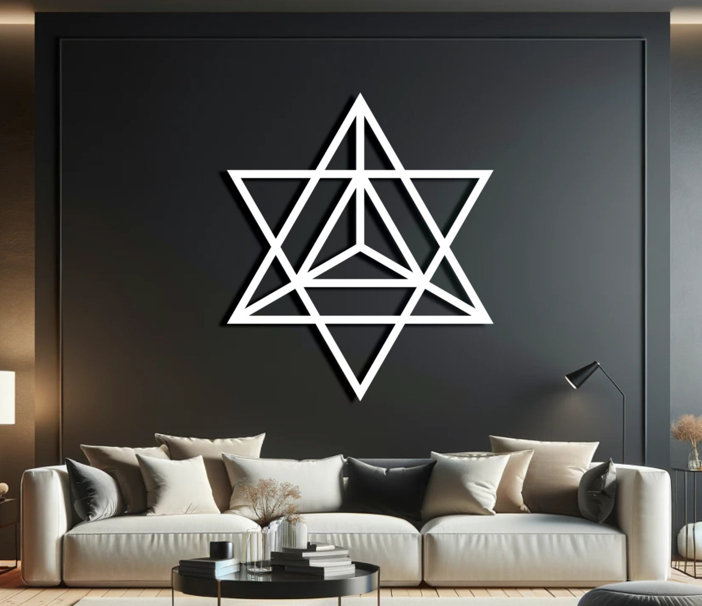 Merkaba Wooden Wall Art | Sacred Geometry Home Décor | Yoga Room Decor